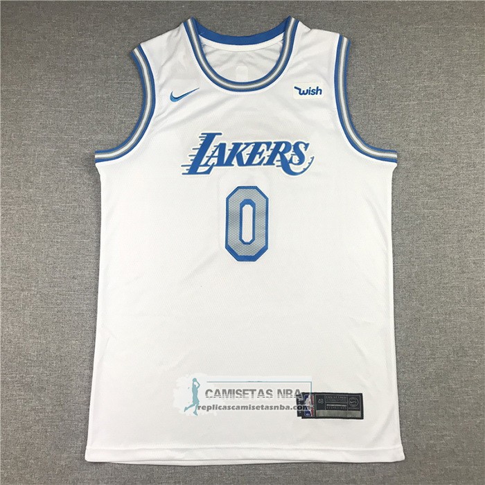 Camiseta Los Angeles Lakers Russell Westbrook NO 0 Ciudad 2020-21 Blanco